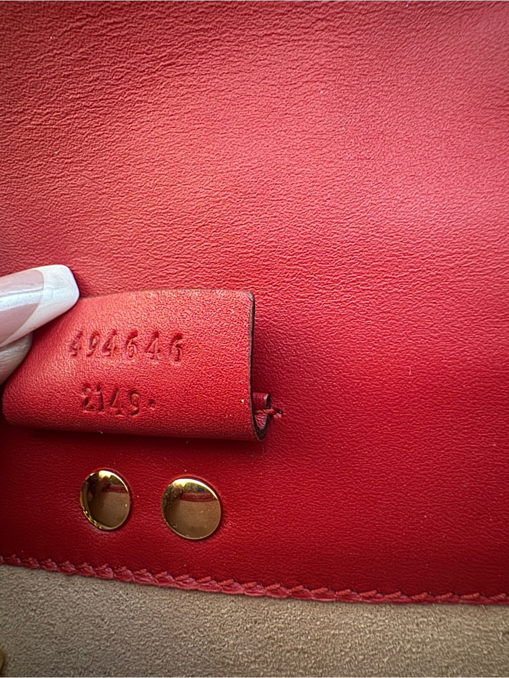 Gucci Red Leather Mini Sylvie Crossbody/Shoulder Bag with Gold Hardware - Picture 8 of 9